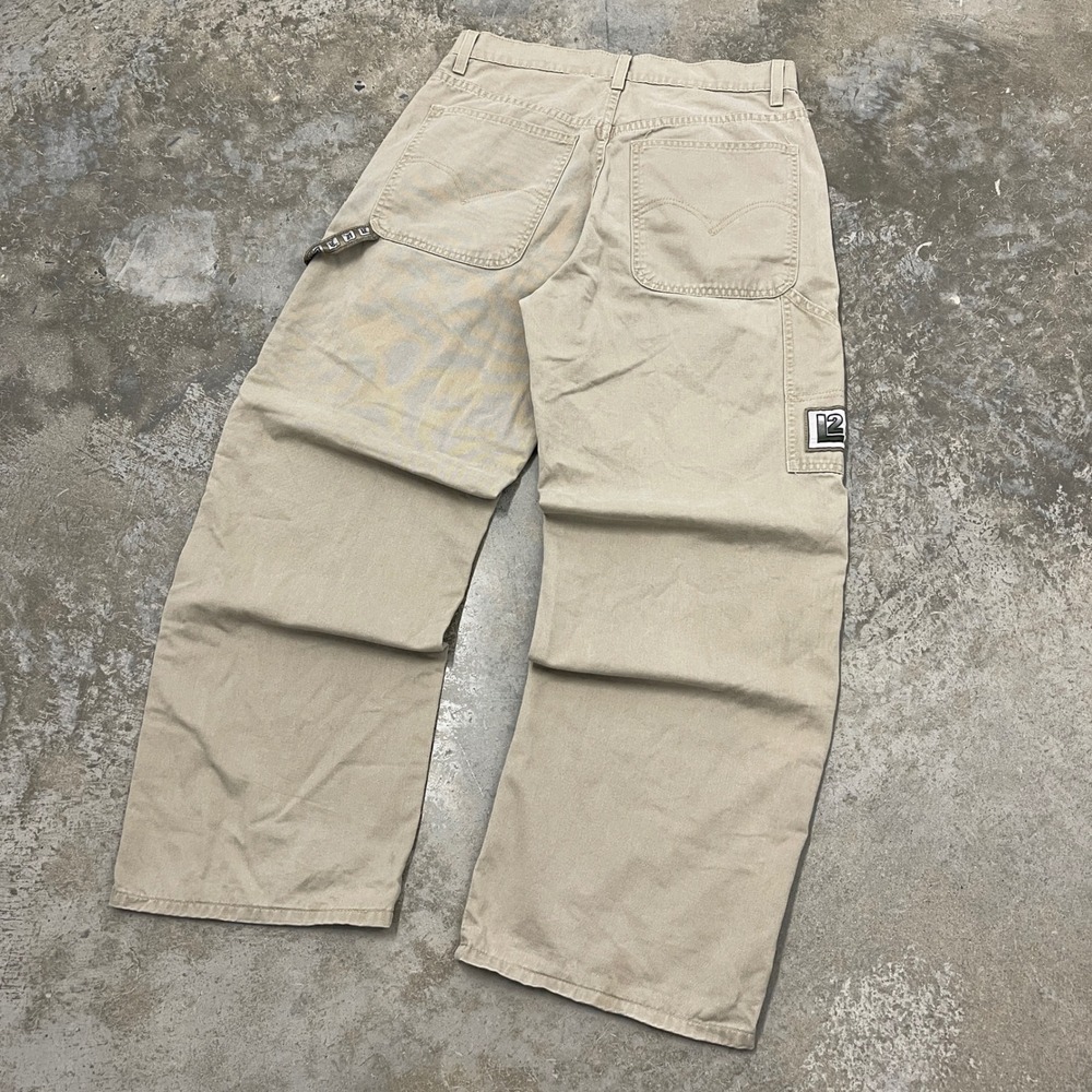 Vintage Levis L2 Carpenter Pants Mens 31x30 Tan Khaki Wide Leg Skate Utility